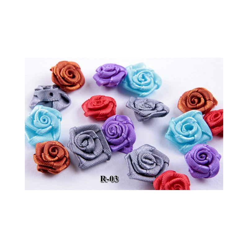 Aplikacje różyczki 2 cm R-03 pudrowy róż (50 szt.)