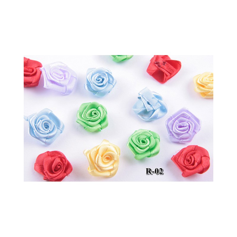 Aplikacja różyczka 1,5 cm jasny różowy (50 szt.)
