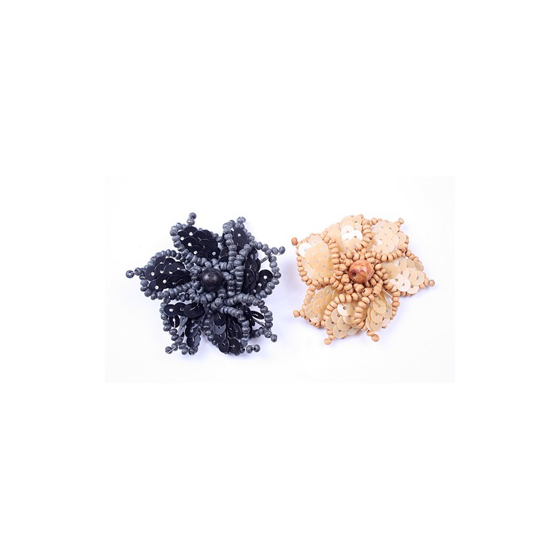 Ozdoby kwiaty z koralików KDO-987 brązowy (2 szt.)