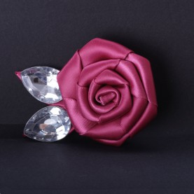 Broszka satyna róża kamień- róż angielski (2 szt.)