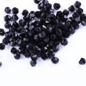 Koraliki bicone ze szkła 4mm czarne 8g