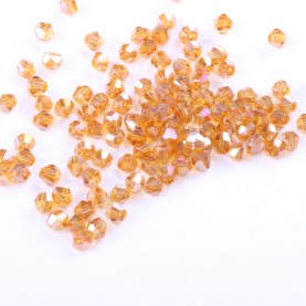 Koraliki bicone ze szkła 4mm złote 8g