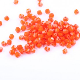 Koraliki bicone ze szkła 4mm pomarańczowe 8g
