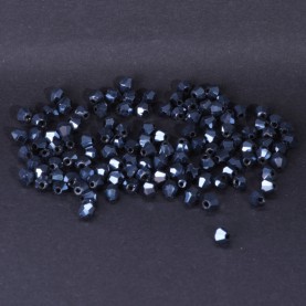 Koraliki bicone ze szkła 4mm granatowe 8g