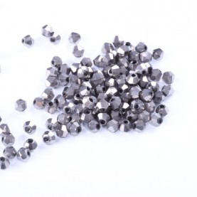 Koraliki bicone ze szkła 4mm srebrne 8g