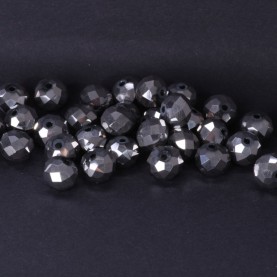 Oponki fasetowane ze szkła 10mm srebrne 70g