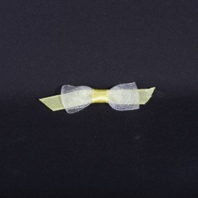 Kokardka szyfonowa 45 mm żółta