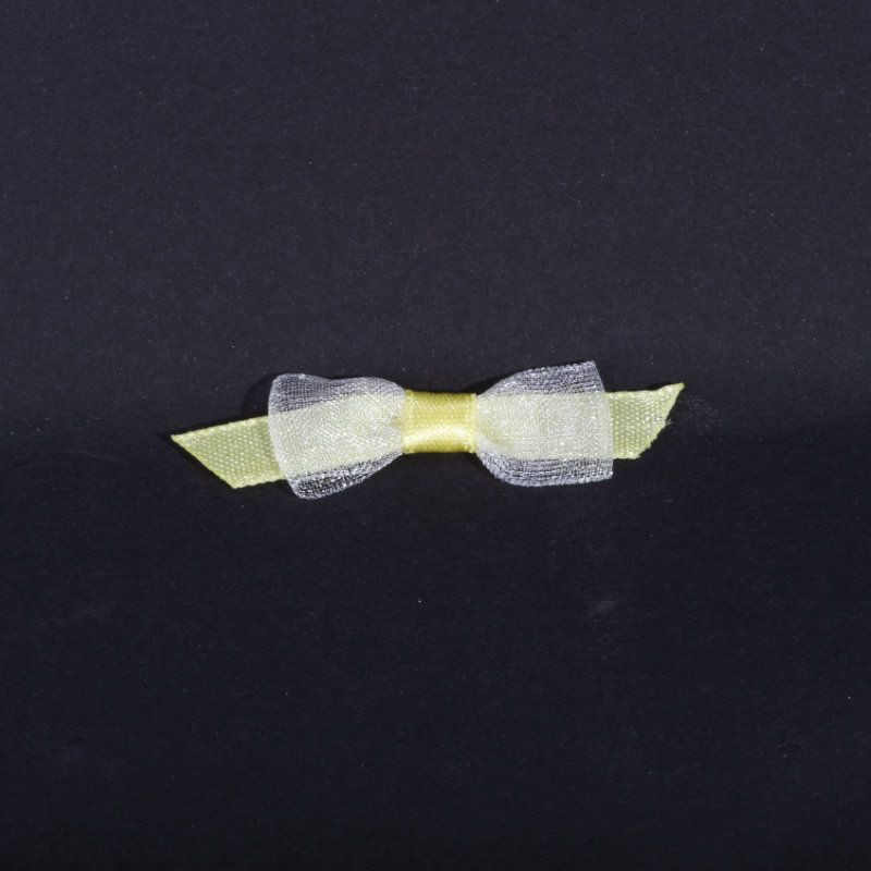 Kokardka szyfonowa 45 mm żółta