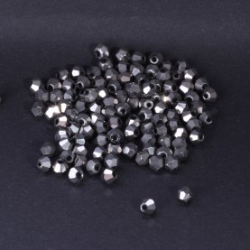 Koraliki bicone ze szkła 4mm srebrne 8g