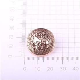 Guzik metalowy z lwem r. 36 kol. złoty (5 szt.)