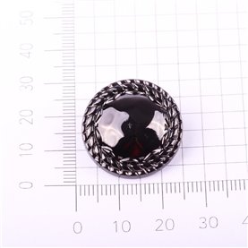 Guzik metalowy warkocz r. 36 kol. czarny (5 szt.)