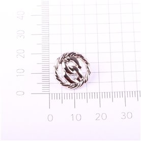 Guzik metalowy ogniwa r. 24 kol. srebrny (10 szt.)