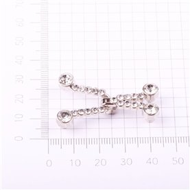 Klamra haftka z cyrkoniami 35x24 mm (3 szt.)