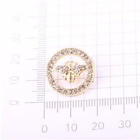 Guzik ozdobny z pszczołą 18 mm złoty (2 szt.)