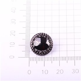 Guzik metalowy warkocz r. 24 kol. czarny (10 szt.)