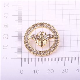 Guzik ozdobny z pszczołą 25 mm złoty (2 szt.)
