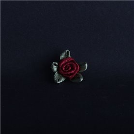 Aplikacje róża listki 2 cm bordowy (50 szt.)