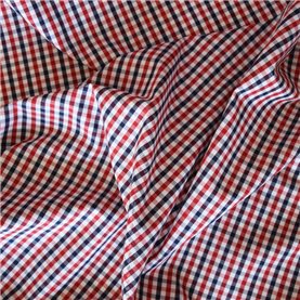 Tkanina w kratkę 4994/14515 czerwony/granat/biały
