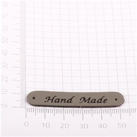 Naszywka Hand Made szara 50x10 mm