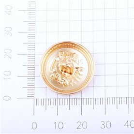 Guzik metalowy 36L złoty z czarnym emblematem