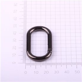 Karabińczyk owalny 34,5x16 mm czarny (5 szt.)