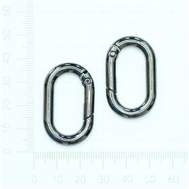 Karabińczyk owalny KLT-019 czarny 25x13 mm