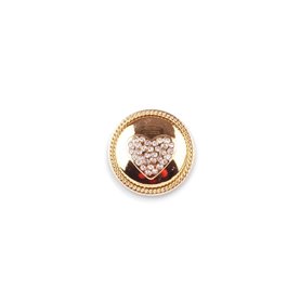 Guzik metalowy z sercem r. 36 złoty ( 5 szt.)