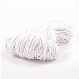 Sznurek bawełniany 4,5 mm biały- 100 mb