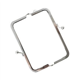 Zapięcie metalowe z biglem do torebki 15 cm srebrne