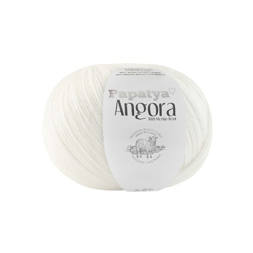 Włóczka Papatya Angora 600g - kol. 1000 Biały