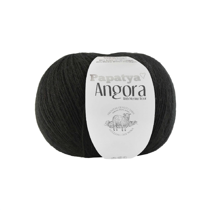 Włóczka Papatya Angora 600g - kol. 2000 Czarny