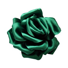 Przypinka broszka kwiat satynowy zielony fi 18cm