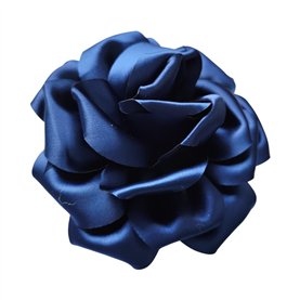 Przypinka broszka kwiat satynowy granatowy fi 18cm