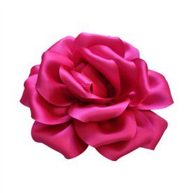Przypinka broszka kwiat satynowy różowy fi 18 cm