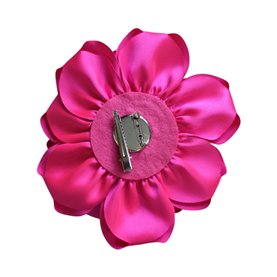 Przypinka broszka kwiat satynowy różowy fi 18 cm