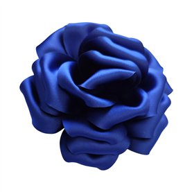 Przypinka broszka kwiat satynowy szafir fi 18 cm
