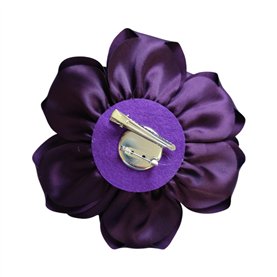 Przypinka broszka kwiat satynowy fioletowy fi 18cm