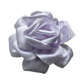Przypinka broszka kwiat satynowy biały fi 18cm