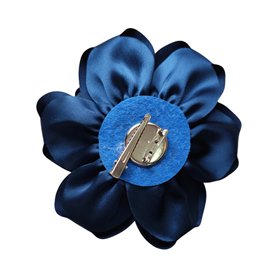 Przypinka broszka kwiat satynowy morski fi 18cm