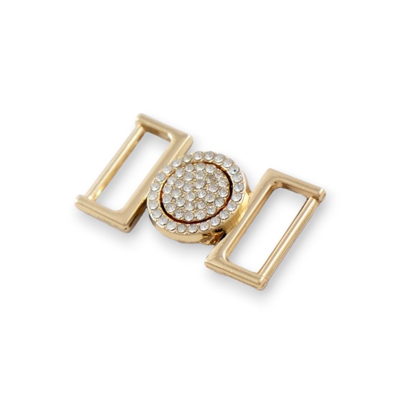 Klamra metalowa z dżetami złota 43mm x 23mm
