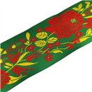 Taśma żakardowa róża 48x110 - 5mb - zielona