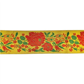 Taśma żakardowa róża 48x110 - 5mb - żółta