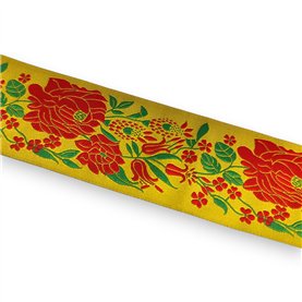 Taśma żakardowa róża 48x110 - 5mb - żółta