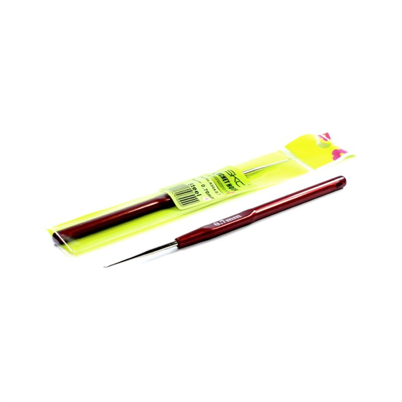 Szydełko stalowe z plastikową rączką 0,70mm x 14cm