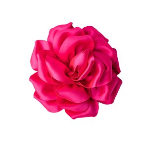 Przypinka broszka kwiat satynowy fuksjowy fi 16 cm