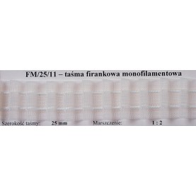 Taśma firanowa  FM025-11   25 mm